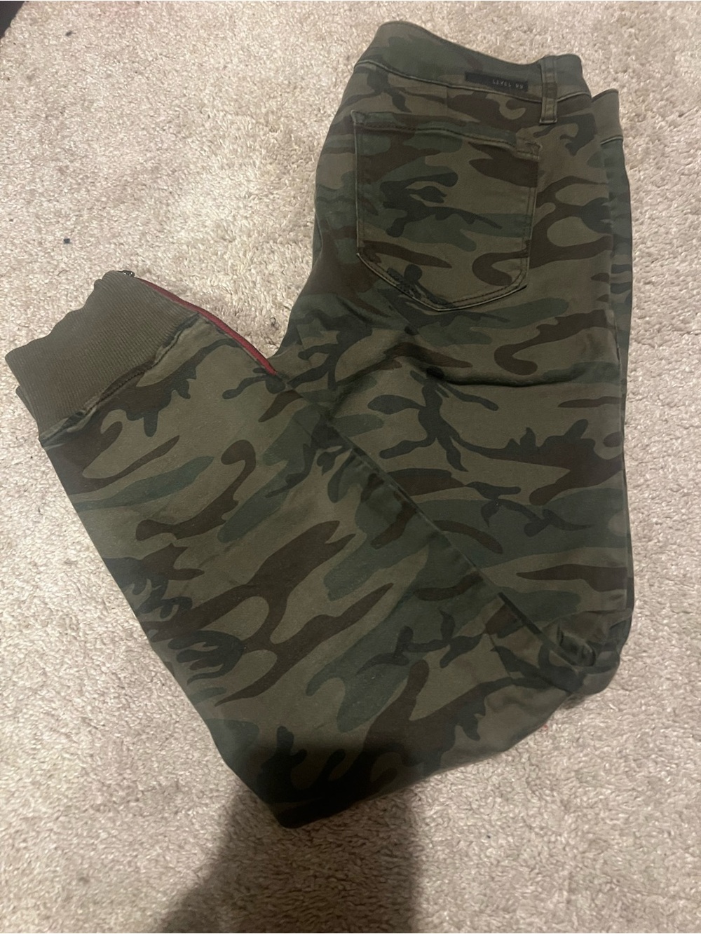 Level 99 Women's Camo Jogger Pants - Olive Green